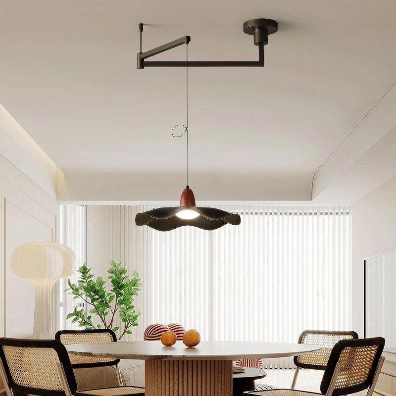 摇臂灯现代餐桌灯极简荷叶飞碟饭厅吧台中古风移位吊灯,淘宝优惠券,粉丝福利购,淘宝优惠卷