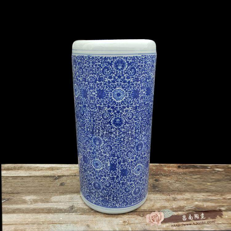景德镇陶瓷书画筒雨伞筒箭筒帽筒米缸圆柱花盆青花瓷落地装饰实用,淘宝优惠券,粉丝福利购,淘宝优惠卷