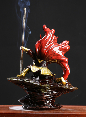 新中式陶瓷斗战胜佛禅意摆件客厅家居齐天大圣工艺品软装饰品摆设