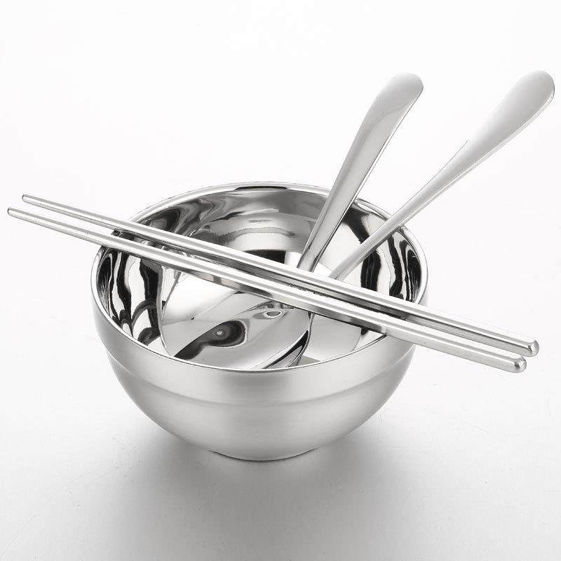 实融不锈钢碗学生便携餐具套装4碗4筷2勺子2叉筷子饭碗野餐赵之吴,淘宝优惠券,粉丝福利购,淘宝优惠卷