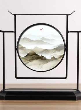 承沁新中式工艺铁艺家居电视柜博物架客厅装饰品摆件创意禅意摆设