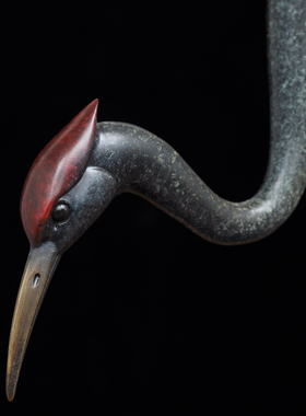 彩铜丹顶鹤摆件中式仙鹤铜鹤工艺品家居客厅玄关装饰乔迁新居礼品