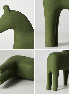 北欧风文艺木马摆件客厅装饰品轻奢高级感电视柜酒柜玄关桌面软装