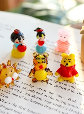 创意迷你玻璃摆件桌面摆饰客厅卡通可爱海洋动植物鱼缸水母小摆件