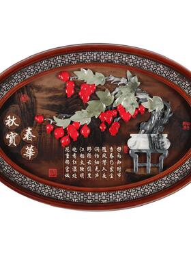 客厅装饰画沙发背景墙走廊入户玄关过道高档新中式中国风挂画玉雕