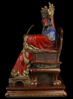 手工彩绘铜龙五爷摆件财神爷佛像家居铜伍爷摆设开业礼品