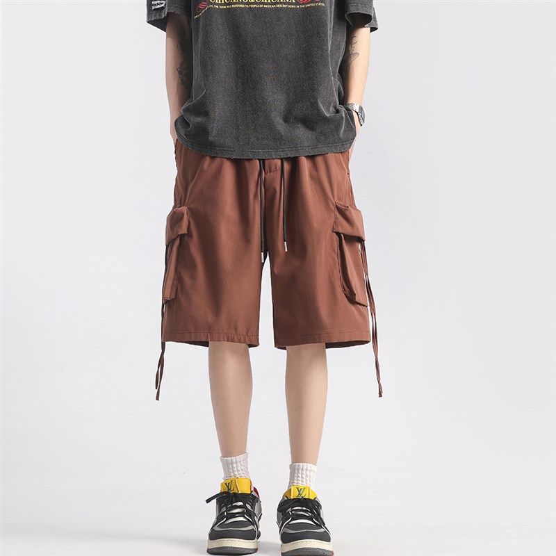 当潮马新款夏季裤子工装五分裤男港风宽松直筒休闲短裤潮流运动,淘宝优惠券,粉丝福利购,淘宝优惠卷