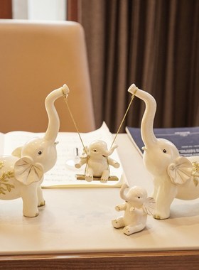 创意结婚礼物闺蜜新婚乔迁新居礼品客厅电视柜大象摆件家居装饰品