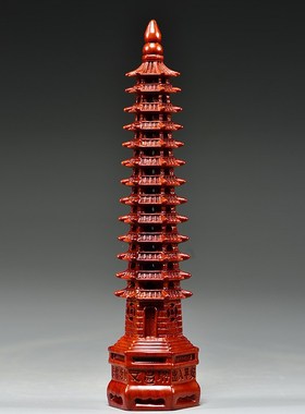 花梨木雕13层文昌塔摆件实木质十三层文昌塔红木家居办公室工艺品