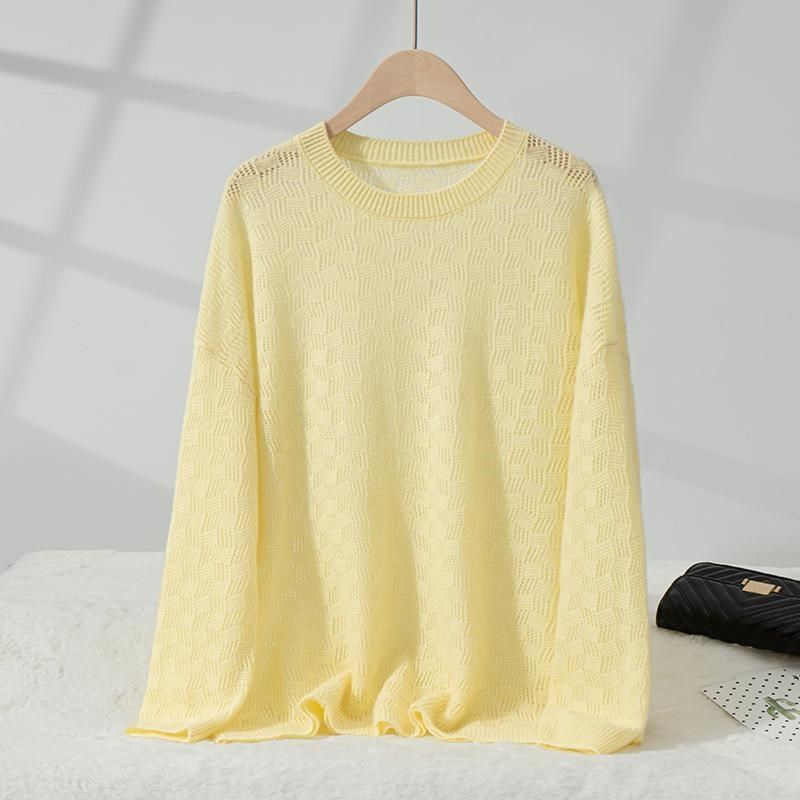 薄款镂空100%山羊绒针织衫女秋冬款圆领宽松套头内搭打底毛衣罩衫,淘宝优惠券,粉丝福利购,淘宝优惠卷