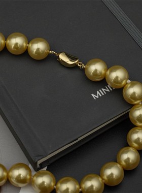 【贵气南洋金珠】人造南洋金珠 法式打结 全珠串 珍珠项链