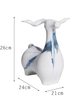 新中式动物绵羊陶瓷摆件现代简约客厅创意M摆设家居玄关酒柜装饰