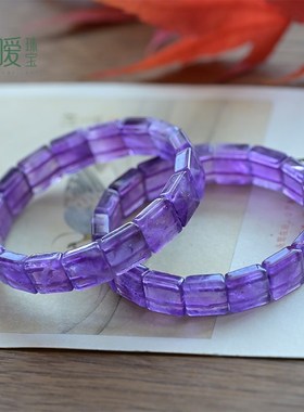 天然紫水晶手排深紫色紫晶手链手环女款刻面手串2025水晶饰品礼物