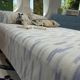 Nordic style simple blue striped cotton old coarse cloth bed sheets and bed cover single piece linen protective cover girl's heart cloth