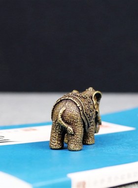 黄铜实心铜大象纯铜小号摆件黄铜福象手把件仿古玩铜器铜雕小铜件