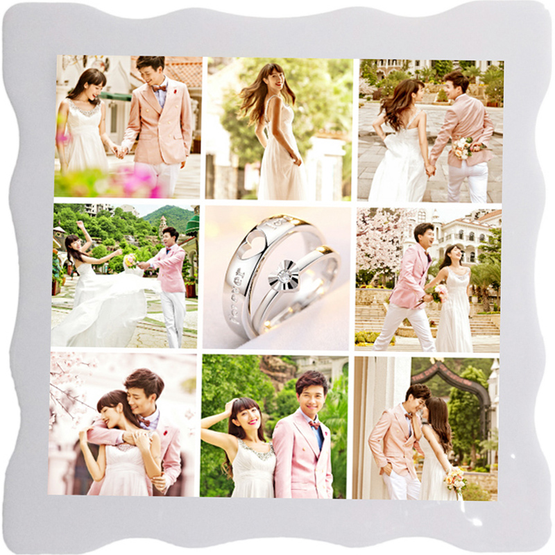 制作9组合照片相框摆台定制简约大韩水晶4宫格美女婚纱相片精致框 - 图3