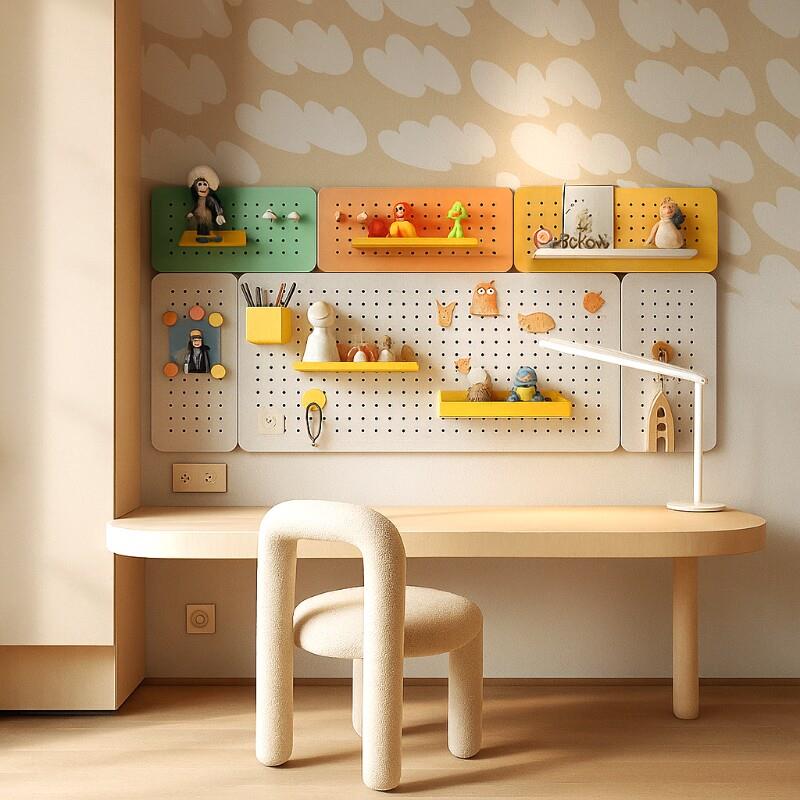 Hole board storage rack organizer rack desktop storage desk wall custom hanging plate magnetic metal study table combination