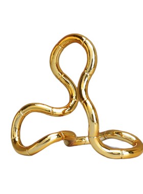 现代轻奢莫斯环电镀银金色树脂样板间售楼部家居简约软装饰品摆件