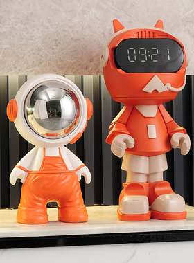 电视柜摆件时钟轻奢高档s家居装饰客厅酒柜玄关柜现代简约软工艺