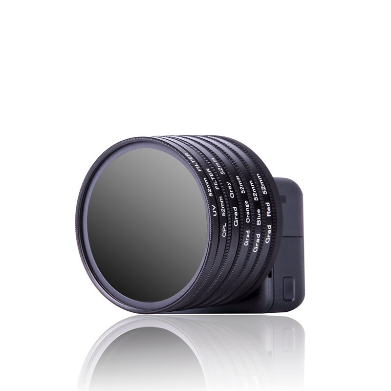 52mm CPeL渐变红/蓝/橙/灰滤镜UV套装适用GoPro 5/7/9/10/11/12/1 - 图1