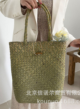 草编女包手提单肩包海边度假沙滩包夏季竹编包大容量编织