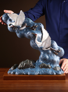 铜欣祥彩铜《鹤庆祥和》家居装饰品工艺品摆设客厅玄关艺术品摆件