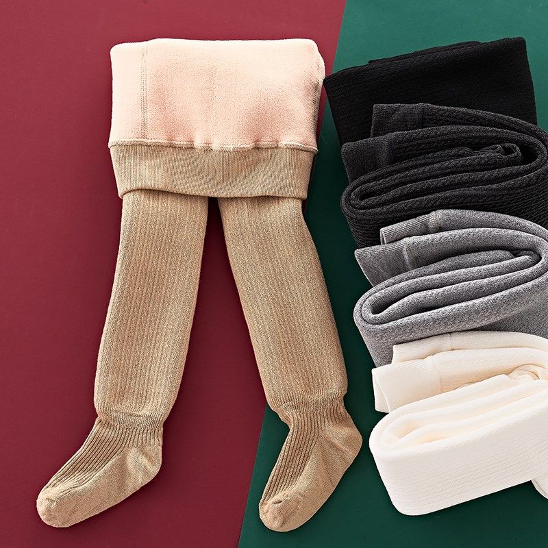 女童加厚打底裤秋冬加绒外穿连裤袜儿童黑色保暖裤子深灰色一体裤,淘宝优惠券,粉丝福利购,淘宝优惠卷