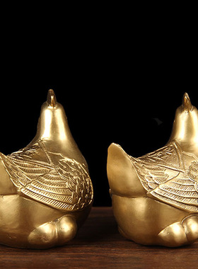 铜吉祥母鸡摆件 铜母鸡摆件 铜鸡摆件 生肖鸡摆件