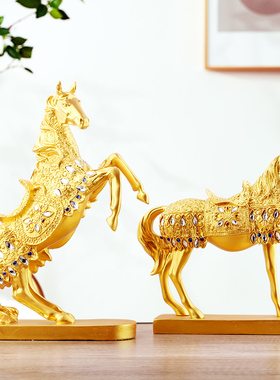 装饰品摆件马酒柜玄关客厅创意办公室桌面工艺家居小摆设马到成功