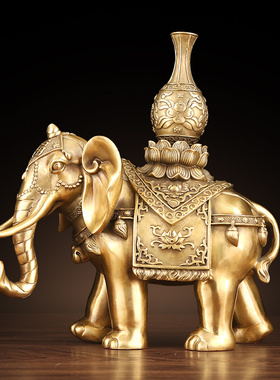 纯铜大象摆件一对福象平安对象家居办公室装饰品公司开业乔迁礼品