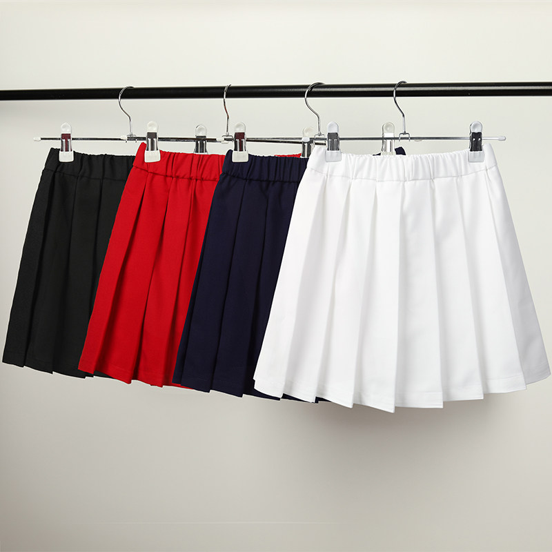 小学生校服裙夏天蓝色纯黑色红色儿童短裙子白色女童百褶裙半身裙,淘宝优惠券,粉丝福利购,淘宝优惠卷