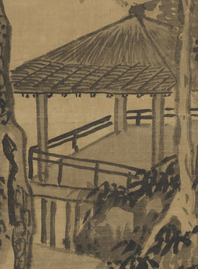 明沈周苍崖高话图高清艺术微喷山水画玄关客厅书房临摹装饰卷轴画