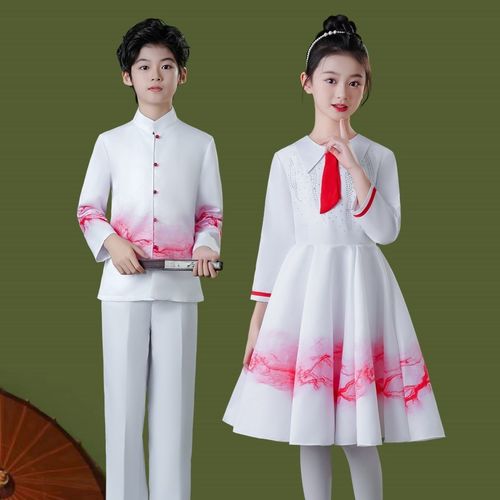 中国风儿童演出服小学生大合唱团表演服幼儿舞蹈服男女童朗诵服装 - 图2