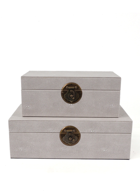 新中式首饰盒床头柜梳妆台售楼处收纳盒样板房间客厅玄关桌面摆件