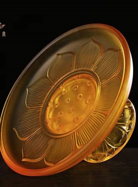 供盘水果盘供佛琉璃果盘供果盘佛前家用佛具用品贡盘莲花果碟佛具