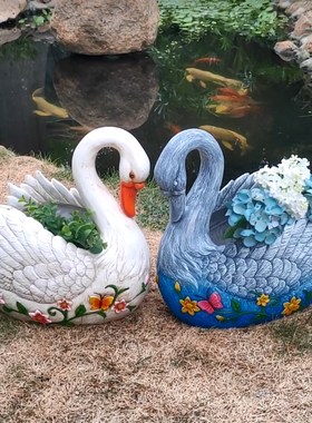 室外花盆花园装饰动物摆件落地户外庭院雕塑别墅雕像阳台布置造景