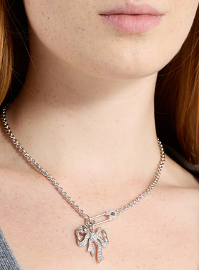 【新品】西太后Lilith Pendant蝴蝶结锆石项链女轻奢甜美领针吊坠
