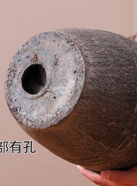 永悦酒店餐厅布景落o地大陶罐花瓶复古做旧装饰土陶瓦罐大号粗陶