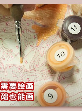 数字油画diy定制宝宝照片手工画画填色填充油彩画无聊手作解闷