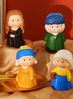 北欧创意梵高艺术家摆件可爱新文创桌面家居装饰精致系小物件