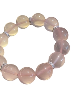 李欣雨 13天然粉水晶手链莫粉大颗粒水晶手串高级感清新甜美