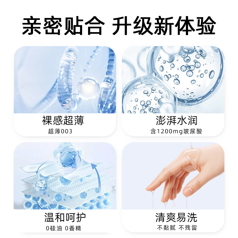 冈岛正品003避孕套1只超薄便携体验装水润玻尿酸男用一片安全套tt