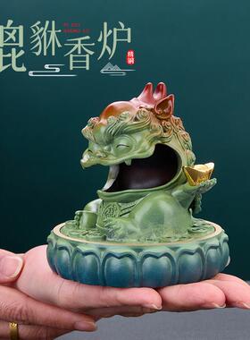 铜香炉摆件黄铜家用环香沉香室内茶桌香薰炉貔貅招财中式装饰礼品