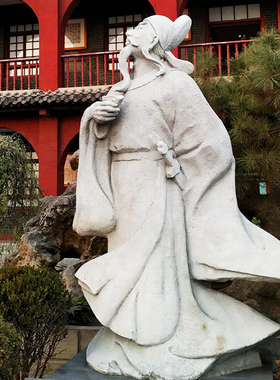 李白黄铜艺术雕像制作铸铜钢景观物雕塑品落地青铜