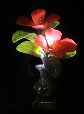 新中式简约玉石花瓶摆件盆景轻奢客厅玄关插花创意工艺品干花摆设