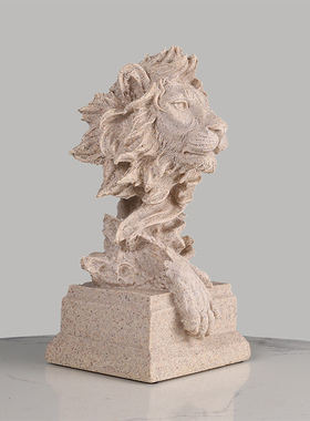 新中式酒店宾馆民宿风装饰品雄狮雕塑电视柜储物柜摆件书柜工艺品