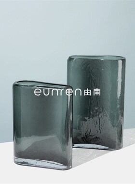 简约创意轻奢样板间琉璃花瓶摆件民宿客厅家居玻璃水培花器软装饰