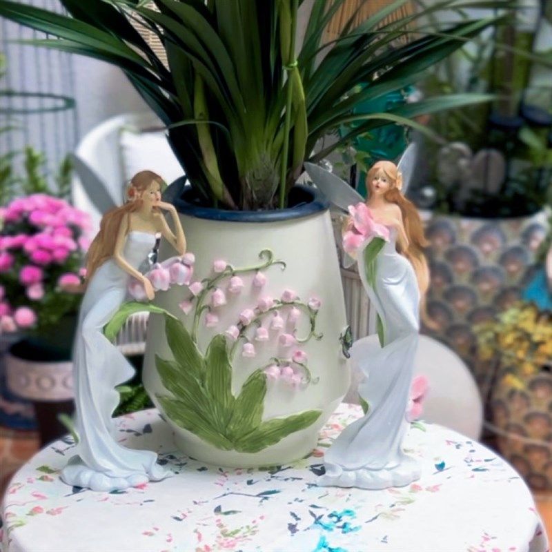 佳鲤推荐铃兰花盆鸢尾花仙子摆件装饰品花园庭院设计兰花花瓶创意,淘宝优惠券,粉丝福利购,淘宝优惠卷