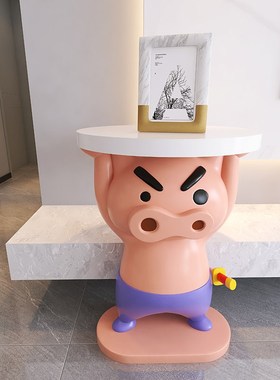2024新款创意卡通肥嘟嘟左卫门客厅沙发边几可移动小户型床头柜子