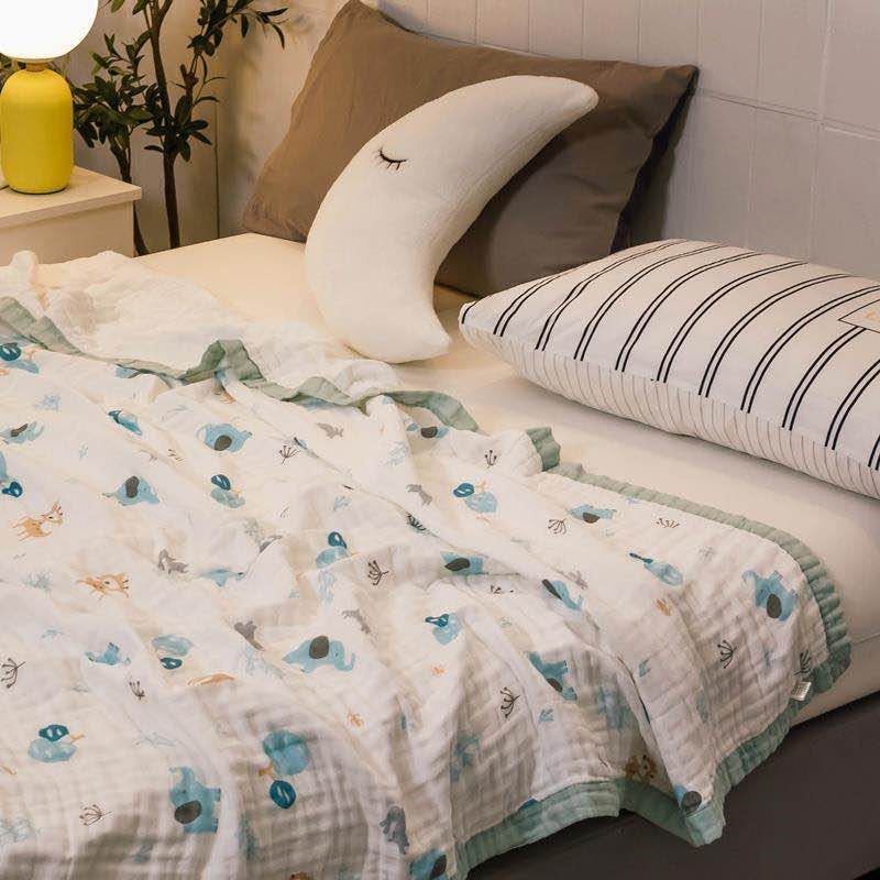 纯棉毛巾被A类纱布毯六层卡通简约透气盖毯新生婴儿童被宝宝裹被,淘宝优惠券,粉丝福利购,淘宝优惠卷